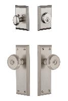 GrandeurFAVBOU_ComboFifth Avenue Plate with Bouton Knob and matching Deadbolt