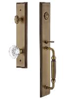 Grandeur HardwareCARFGRBORCarre' One-Piece Handleset with F Grip and Bordeaux Knob
