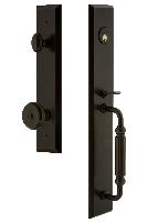 Grandeur HardwareFAVFGRBOUFifth Avenue One-Piece Handleset with F Grip and Bouton Knob