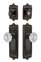 GrandeurWINVER_ComboWindsor Plate with Versailles Crystal Knob and matching Deadbolt