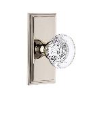 GrandeurCARBORCarre Plate Privacy with Bordeaux Crystal Knob