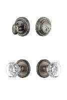 GrandeurGEOCHM_ComboGeorgetown Rosette with Chambord Crystal Knob and matching Deadbolt