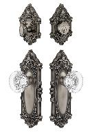 GrandeurGVCBOR_ComboGrande Vic Plate with Bordeaux Crystal Knob and matching Deadbolt