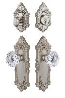 GrandeurGVCFON_ComboGrande Vic Plate with Fontainebleau Crystal Knob and matching Deadbolt