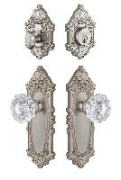 GrandeurGVCVER_ComboGrande Vic Plate with Versailles Crystal Knob and matching Deadbolt