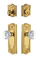GrandeurPARCHM_ComboParthenon Plate with Chambord Crystal Knob and matching Deadbolt