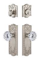 GrandeurPARFON_ComboParthenon Plate with Fontainebleau Crystal Knob and matching Deadbolt