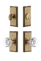 GrandeurCARCHM_ComboCarre Plate with Chambord Crystal Knob and matching Deadbolt
