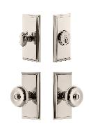 GrandeurCARBOU_ComboCarre Plate with Bouton Knob and matching Deadbolt