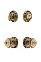 GrandeurSOLBOU_ComboSoleil Plate with Bouton Knob and matching Deadbolt