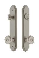 Grandeur HardwareARCBOU_82Arc Tall Plate Complete Entry Set with Bouton Knob