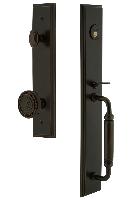 Grandeur HardwareCARCGRSOLCarre' One-Piece Handleset with C Grip and Soleil Knob