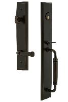 Grandeur HardwareCARCGRGEOCarre' One-Piece Handleset with C Grip and Georgetown Lever