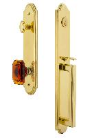 Grandeur HardwareARCDGRBCAArc One-Piece Handleset with D Grip and Baguette Amber Knob