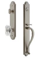Grandeur HardwareARCSGRBCCArc One-Piece Handleset with S Grip and Baguette Clear Crystal Knob
