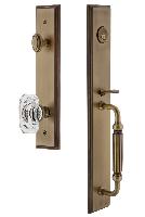 Grandeur HardwareCARFGRBCCCarre' One-Piece Handleset with F Grip and Baguette Clear Crystal Knob
