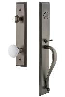 Grandeur HardwareCARSGRHYDCarre' One-Piece Handleset with S Grip and Hyde Park Knob