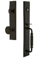 Grandeur HardwareCARFGRSOLCarre' One-Piece Handleset with F Grip and Soleil Knob