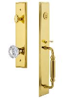 Grandeur HardwareCARFGRVERCarre' One-Piece Handleset with F Grip and Versailles Knob
