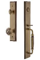 Grandeur HardwareCARFGRWINCarre' One-Piece Handleset with F Grip and Windsor Knob