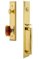 Grandeur HardwareFAVDGRBCAFifth Avenue One-Piece Handleset with D Grip and Baguette Amber Knob