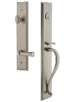 Grandeur HardwareCARSGRGEOCarre' One-Piece Handleset with S Grip and Georgetown Lever