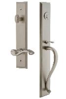 Grandeur HardwareCARSGRPRTCarre' One-Piece Handleset with S Grip and Portofino Lever