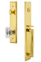 Grandeur HardwareCARDGRBCCCarre' One-Piece Handleset with D Grip and Baguette Clear Crystal Knob