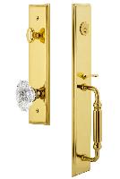 Grandeur HardwareCARFGRBIACarre' One-Piece Handleset with F Grip and Biarritz Knob