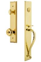 Grandeur HardwareFAVSGRBOUFifth Avenue One-Piece Handleset with S Grip and Bouton Knob