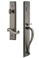 Grandeur HardwareCARSGRNEWCarre' One-Piece Handleset with S Grip and Newport Lever