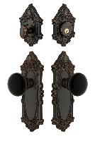 GrandeurGVCCOV_ComboGrande Victorian Plate with Coventry Knob and matching Deadbolt
