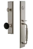 GrandeurFAVFGRCOVFifth Avenue One-Piece Handleset with F Grip and Coventry Knob Antique Pewter