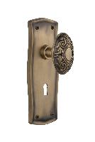 Nostalgic WarehousePRAVICPrairie Plate Victorian Door Knob with or With Out Keyhole