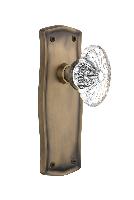 Nostalgic WarehousePRAOFCPrairie Plate Oval Fluted Crystal Glass Door Knob with or With Out Keyh