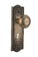 Nostalgic WarehouseMEADECMeadows Plate Deco Door Knob with or With Out Keyhole