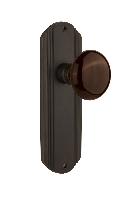 Nostalgic WarehouseDECBRNDeco Plate Brown Porcelain Door Knob with or With Out Keyhole