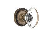 Nostalgic WarehouseROPOCCRope Rosette Oval Clear Crystal Glass Door Knob