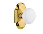 Nostalgic WarehouseCOTWHICottage Plate White Porcelain Door Knob with or With Out Keyhole