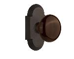 Nostalgic WarehouseCOTBRNCottage Plate Brown Porcelain Door Knob with or With Out Keyhole