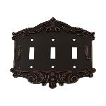 Nostalgic WarehouseVICSWPLTT3Victorian Switch Plate with Triple Toggle