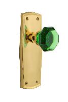 Nostalgic WarehousePRAWAEPrairie Plate Waldorf Emerald Door Knob with or With Out Keyhole