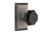 Nostalgic WarehouseSTUWABStudio Plate Waldorf Black Door Knob with or With Out Keyhole