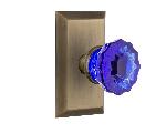 Nostalgic WarehouseSTUCRCStudio Plate Crystal Cobalt Glass Door Knob with or With Out Keyhole
