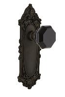 Nostalgic WarehouseVICWABVictorian Plate Waldorf Black Door Knob with or With Out Keyhole