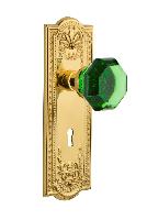 Nostalgic WarehouseMEAWAEMeadows Plate Waldorf Emerald Door Knob with or With Out Keyhole